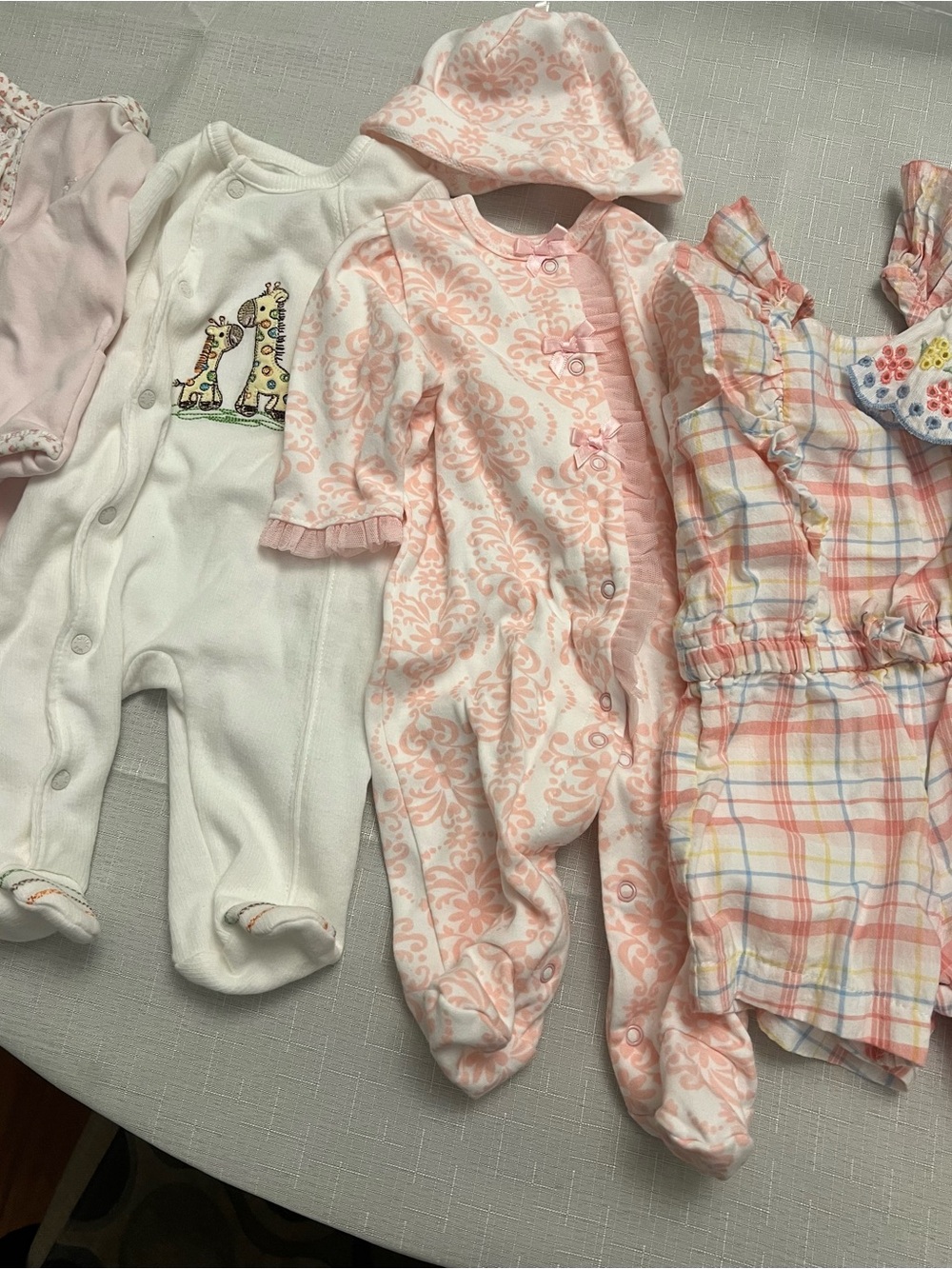 NWOT Baby Girls Ralph Lauren & Little Me Newborn & 3 Months Clothing LOT Pajamas - Picture 3 of 9
